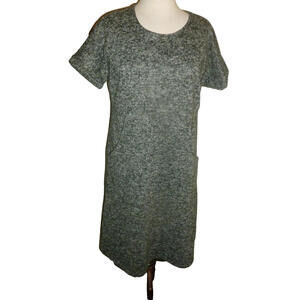 Stevie Hender Dress Medium Short Sleeve Lined Wool Pockets Blend M